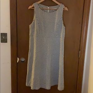 Loft black and white chevron print dress